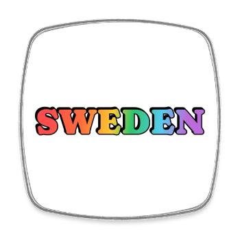 Typographie de l’arc-en-ciel en Suède gay - Magnet carré - blanc - Devant