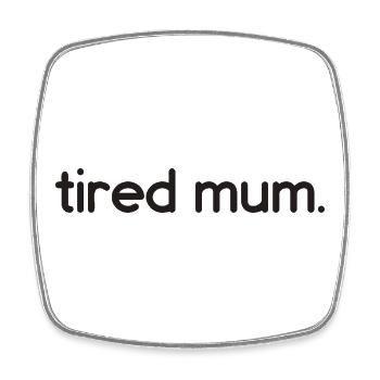 tired mum - Viereckiger Kühlschrankmagnet - Weiß - Vorne
