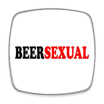 beersexual - Viereckiger Kühlschrankmagnet - Weiß - Vorne