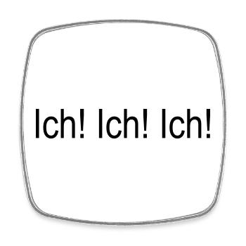 ich-ich-ich (dh) - Viereckiger Kühlschrankmagnet - Weiß - Vorne