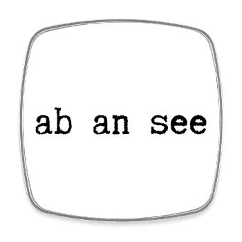 ab an see - Viereckiger Kühlschrankmagnet - Weiß - Vorne