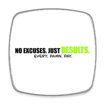 NO EXCUSES - Performance mindset Shirt - Viereckiger Kühlschrankmagnet - Weiß - Vorne