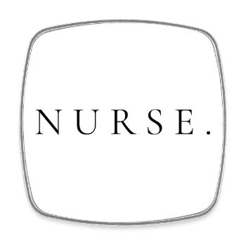Esthétique chemise d’infirmière – Minimaliste – Cadeau - Magnet carré - blanc - Devant