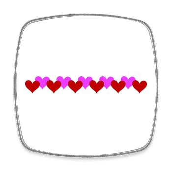 Herzen Linie Symbol Liebe - Viereckiger Kühlschrankmagnet - Weiß - Vorne