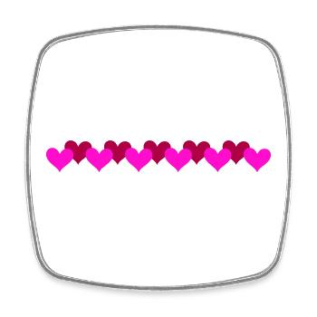 Symbole de ligne de cœur Amour - Magnet carré - blanc - Devant