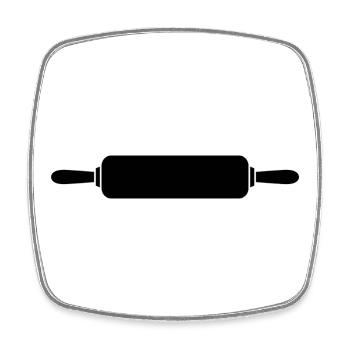 Rolling Pin - Square fridge magnet - white - Front