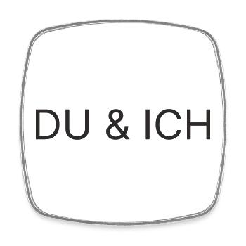 Du & Ich – Minimalistisches Love Textdesign - Viereckiger Kühlschrankmagnet - Weiß - Vorne