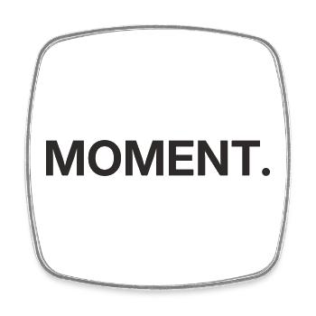 Moment – Conception de texte minimaliste - Magnet carré - blanc - Devant