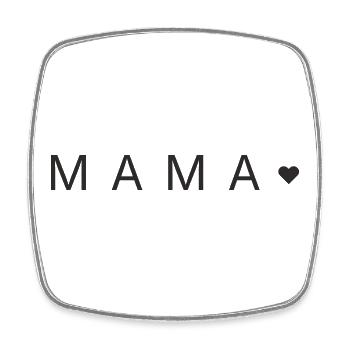 Mama mit Herz – Minimalistisches Love Textdesign - Viereckiger Kühlschrankmagnet - Weiß - Vorne