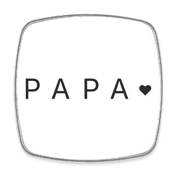 Papa au cœur – Style de texte minimaliste adore - Magnet carré - blanc - Devant