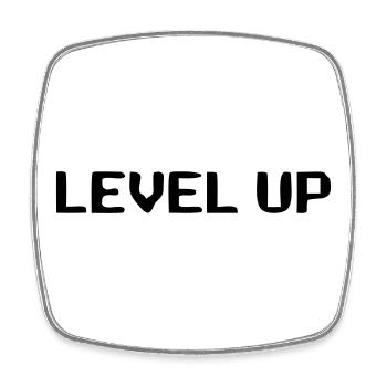 Level Up 8-Bit Lettering - Square fridge magnet - white - Front