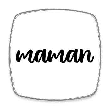 Mama: Elegante handgeschriebene Typografie - Viereckiger Kühlschrankmagnet - Weiß - Vorne