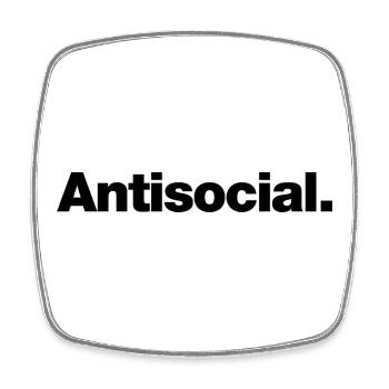 Antisocial - Square fridge magnet - white - Front