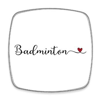 Badminton - Viereckiger Kühlschrankmagnet - Weiß - Vorne