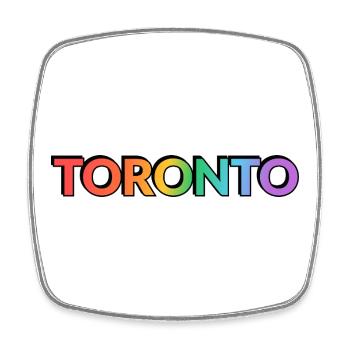 Toronto Rainbow - Fierté joyeuse - Magnet carré - blanc - Devant