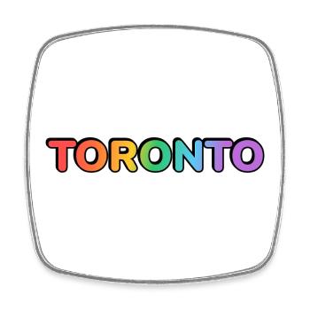 Toronto City in Regenbogenbuchstaben - Viereckiger Kühlschrankmagnet - Weiß - Vorne