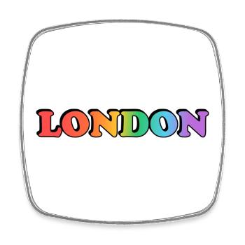London LGBTQ Rainbow - Magnet carré - blanc - Devant