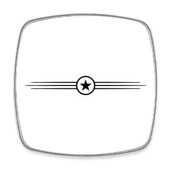 Icône de la Ligne Étoile - Magnet carré - blanc - Devant