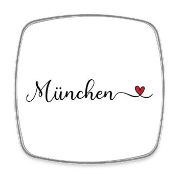 München Herz - Viereckiger Kühlschrankmagnet - Weiß - Vorne