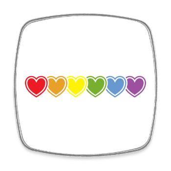 Regebogen Hearts for Gay Pride Liberté d’Amour - Magnet carré - blanc - Devant