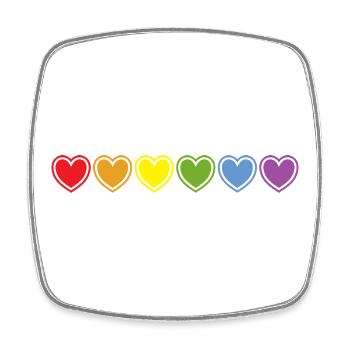 Regebogen Herzen für Gay Pride - Viereckiger Kühlschrankmagnet - Weiß - Vorne