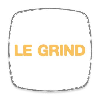 Le Grind – Motivierender Hustle Spruch - Viereckiger Kühlschrankmagnet - Weiß - Vorne
