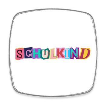 Kunterbuntes Schulkind Logo - Jetzt Schulkind - Viereckiger Kühlschrankmagnet - Weiß - Vorne