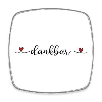 dankbar Schriftzug mit Herz - Viereckiger Kühlschrankmagnet - Weiß - Vorne