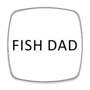 Père poisson minimaliste, père poisson drôle f - Magnet carré - blanc - Devant