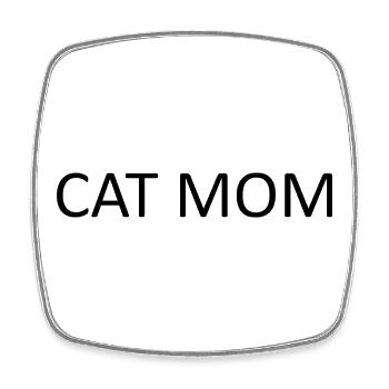 Minimalist Cat Mom – Funny Cat Mom for - Square fridge magnet - white - Front