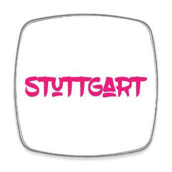 Stuttgart - Baden-Württemberg - Neckar Killesberg - Viereckiger Kühlschrankmagnet - Weiß - Vorne
