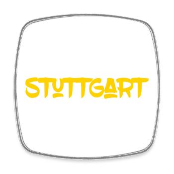 Stuttgart - Baden-Württemberg - Neckar Killesberg - Viereckiger Kühlschrankmagnet - Weiß - Vorne