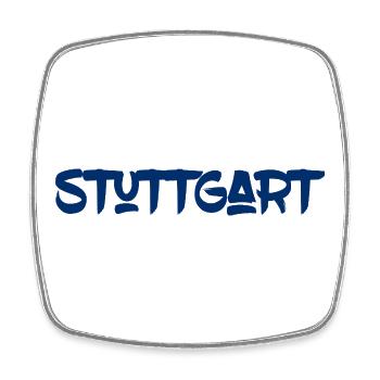 Stuttgart - Baden-Württemberg - Neckar Killesberg - Viereckiger Kühlschrankmagnet - Weiß - Vorne
