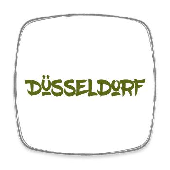 Düsseldorf - NRW - Rhein - Königsallee - Kö - Viereckiger Kühlschrankmagnet - Weiß - Vorne