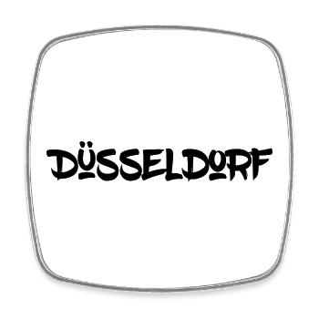 Düsseldorf - NRW - Rhein - Königsallee - Kö - Viereckiger Kühlschrankmagnet - Weiß - Vorne