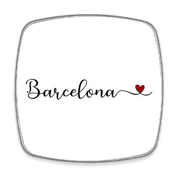 I love Barcelona Heart Gift - Square fridge magnet - white - Front
