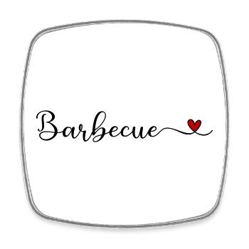 Barbecue-süßes Typografie-Design mit Herz - Viereckiger Kühlschrankmagnet - Weiß - Vorne