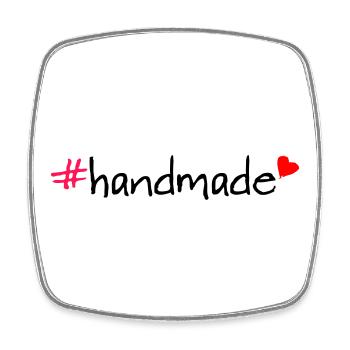 Handmade Hashtag Saying T-Shirt - Square fridge magnet - white - Front