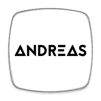 First name Andreas - Square fridge magnet - white - Front