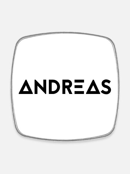 First name Andreas - Square fridge magnet - white