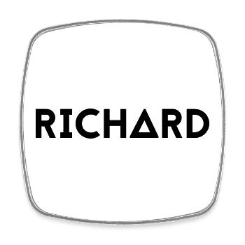 Prénom Richard - Magnet carré - blanc - Devant