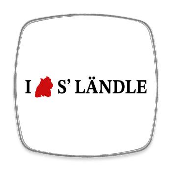 I love s'Ländle Baden Württemberg - Viereckiger Kühlschrankmagnet - Weiß - Vorne