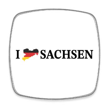 I love Sachsen Deutschland - Viereckiger Kühlschrankmagnet - Weiß - Vorne