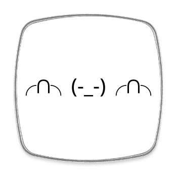 Peu importe l’émote ╭∩╮(-_-)╭∩╮ Emote coquine - Magnet carré - blanc - Devant
