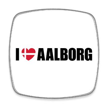 I love Aalborg Dänemark - Viereckiger Kühlschrankmagnet - Weiß - Vorne