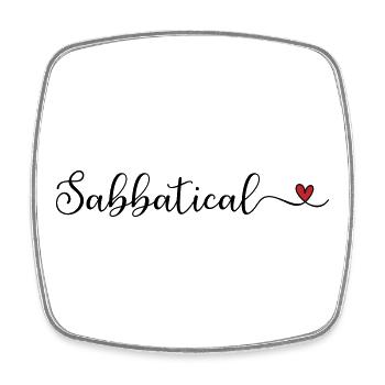 Typographie mignonne du sabbatique avec un cœur - Magnet carré - blanc - Devant