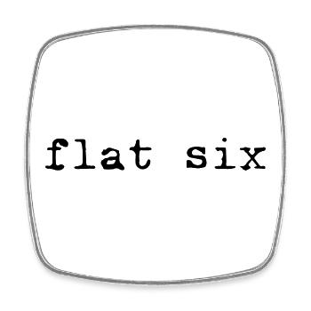 Flat six - Square fridge magnet - white - Front