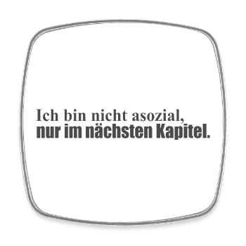 Nächstes Kapitel - Viereckiger Kühlschrankmagnet - Weiß - Vorne
