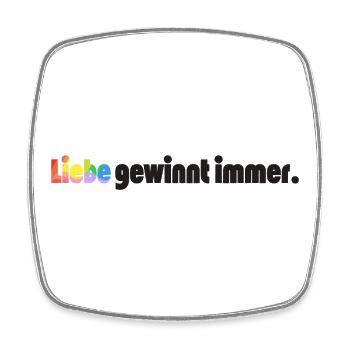 Liebe gewinnt immer Frieden Statement Vielfalt - Viereckiger Kühlschrankmagnet - Weiß - Vorne