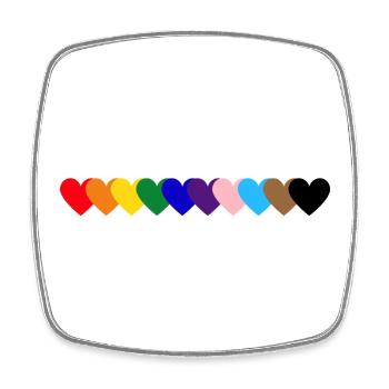Regenbogen_Herzen_Pride - Viereckiger Kühlschrankmagnet - Weiß - Vorne